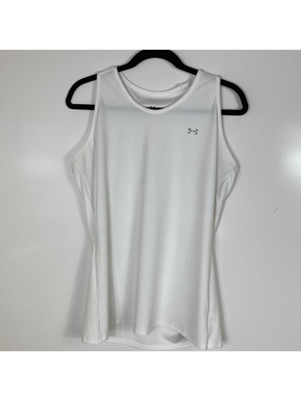 Under Armour HeatGear White Sleeveless Athletic Shirt LG